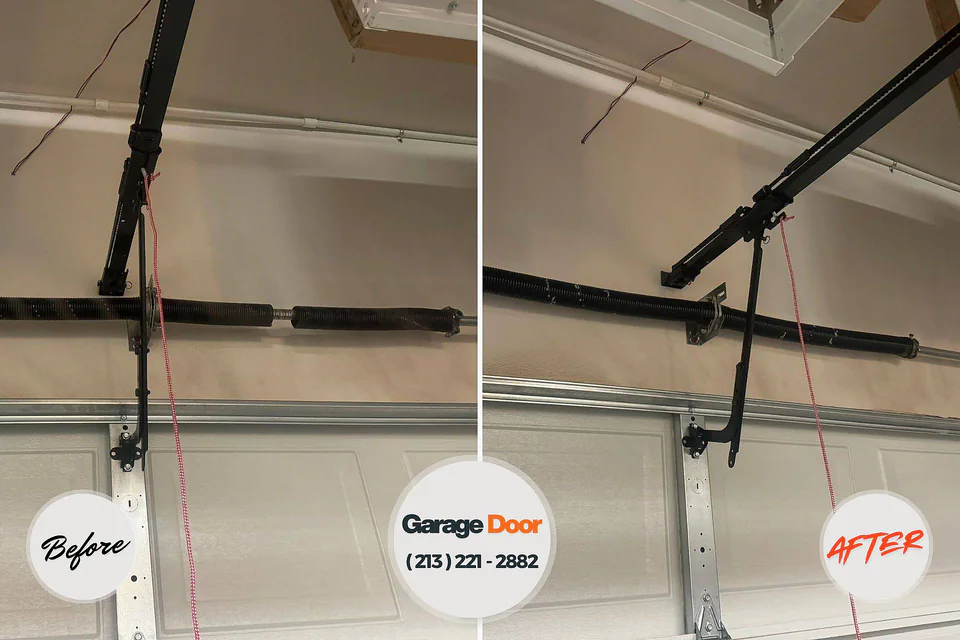 Before and after: garage door repair Richland, WA